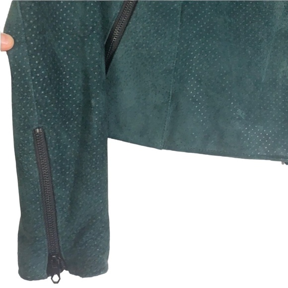 - Volcom Green Stone Row Suede Leather Motorin Jacket - Picture 7 of 10